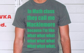 Šedé tričko s nápisem In math class, they call me Macklemore. 100% bavlněné tričko.