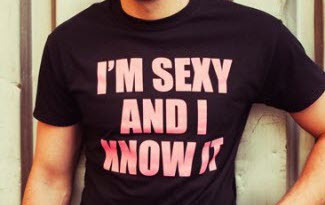 Černé tričko s textovým potiskem I'm sexy and i know it.